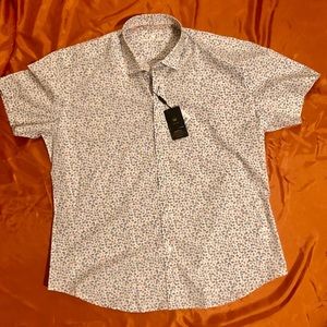 NWT Bertigo button down collar short sleeve shirt 3XL